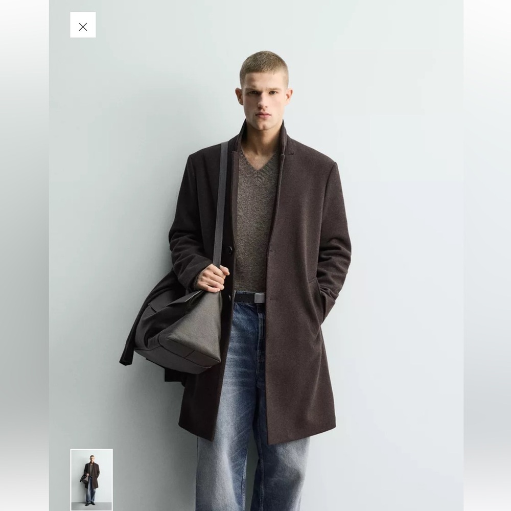 Zara LONG WOOL BLEND TRENCH COAT